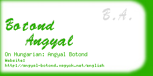 botond angyal business card
